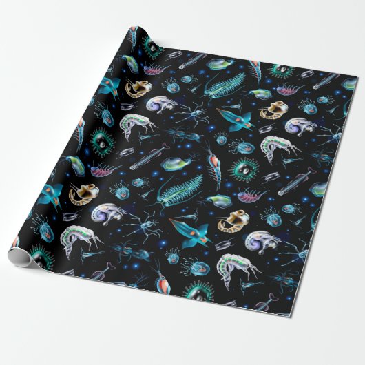 Marine Plankton Cadeaupapier (Uitgerold)