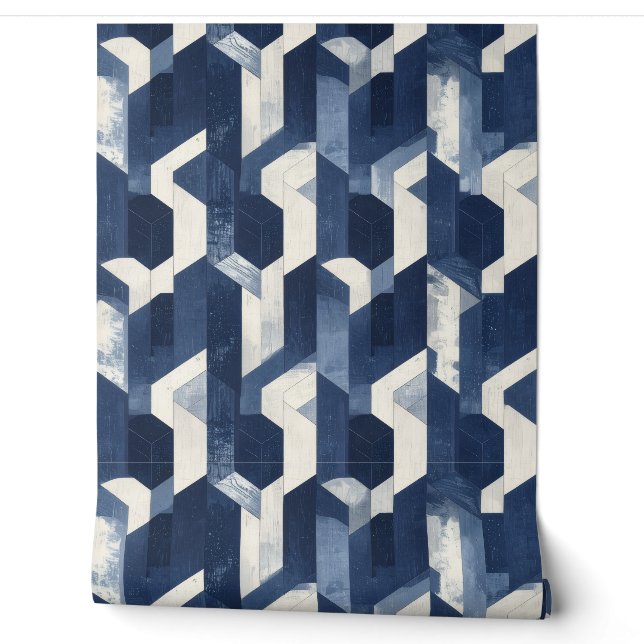 Marine Prisma Retreat Geometrisch Behangpapier Behang (Afrollen)
