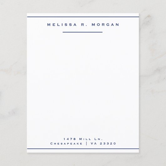 Marine Professionele Naam Adres Stationery Paper (Voorkant)