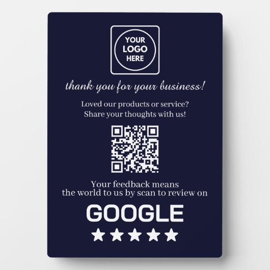 Marine QR-code | Google Zakelijke Review Weergave Fotoplaat (voorkant)