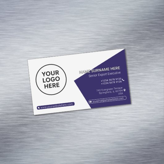 Marine QR Professioneel Bedrijf Modern Magnetisch Visitekaartje (Voorbeeld)