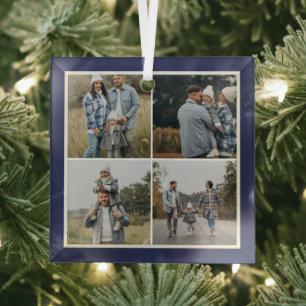 Marine rand 4 foto's maak je eigen collage glas ornament