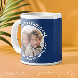 Marine rand met 2 foto's - Tekst rond een cirkel Grote Koffiekop