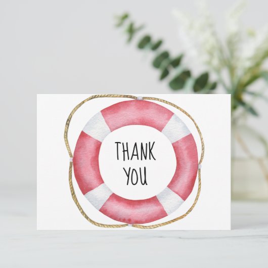 Marine reddingsboei - dank u bedankkaart (Staand voorkant)