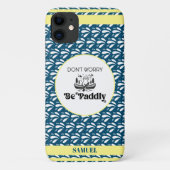 Marine Retro Waterpatroon Otter Kano Eigen Naam Case-Mate iPhone Case (Achterkant)