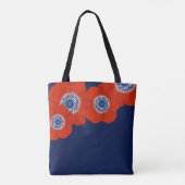 Marine & Rode Anemonen Nautische Bruidsfeest Tote Bag (Achterkant)