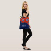Marine & Rode Anemonen Nautische Bruidsfeest Tote Bag (Op model)