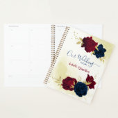Marine & rode bloemen gouden bruiloft planner (Display)