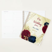 Marine & rode bloemen gouden bruiloft planner (Display)