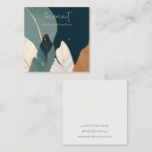 Marine Roest Goud Tropische blad Oorbel Display Vierkante Visitekaartje (Voorkant / Achterkant)