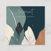 Marine Roest Goud Tropische blad Oorbel Display Vierkante Visitekaartje (Voorkant)