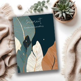 Marine Roest Goud Tropische blad Oorbel Display Visitekaartje