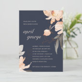 MARINE ROEST TERRA COTTA BLIEMEN BRUILOFTSSHOWER U BEDANKKAART (Staand voorkant)