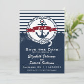 Marine roestige nautische save the date-aankondigi save the date (Staand voorkant)