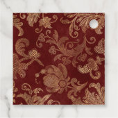 Marine, Rood en Gouden Bloem Bedankjes Labels (Achterkant)