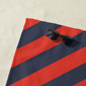 Marine & Rood Gestreepte Gepersonaliseerde Strandh Strandlaken (In situ)