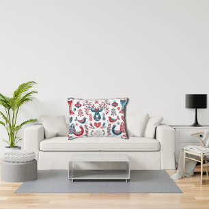 Marine Rood Kerst Scandinavisch Volkskunst Ontwerp Accent Kussen