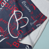 Marine & Rood patroon van namen Fleece Deken