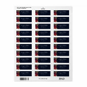 Marine roodbloemige herfst retouradres sticker (Full Sheet)