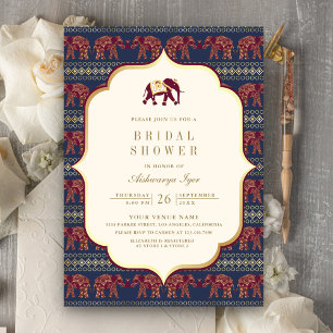 Marine Roodgoud Olifant Indiase Bruidsdouche Kaart