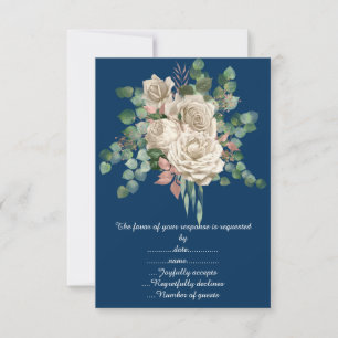 MARINE ROOS EUCALYPTUS RSVP AANKONDIGINGSKAART KAARTJE