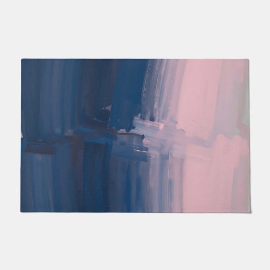 Marine Roze Abstracte Penseelstreken Deurmat (Voorkant)