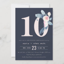 MARINE ROZE BLAUWE BLOEMEN 10DE JUBILEUM ELK JAAR
