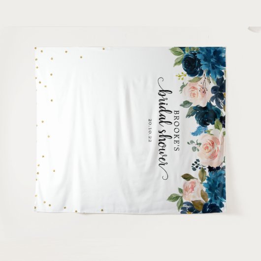 Marine Roze Bloem Bruids douche Foto Achtergrond Wandkleed (Voorkant (horizontaal))