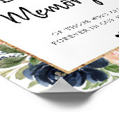 Marine Roze Bloemboog Frame In Loving Memory Bord Poster (Hoek)