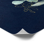 MARINE ROZE BLOEMEN WATERVERF BRUIDSSLUIER ONTVANG POSTER (Hoek)