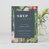 MARINE ROZE BLOEMEN WOESTIJN CACTUS LOOF Aquarel Save The Date (Staand voorkant)