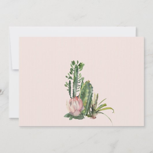 MARINE ROZE BLOEMEN WOESTIJN CACTUS LOOF ATERVERF SAVE THE DATE (Achterkant)