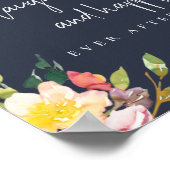 Marine Roze Bourgondië Bloemige Liefde Gelukkig Ee Poster (Hoek)