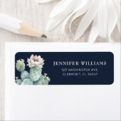 Marine Roze Cactus Bloem Retouradres Labels (Insitu)