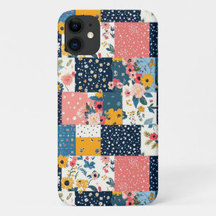Marine Roze Cottagecore Bloemige Patchwork Case-Mate iPhone Case