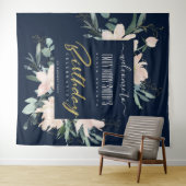 MARINE ROZE GOUD BLOEMEN ELK JAAR VERJAARDAG WELKO WANDKLEED (In Situ (horizontaal))