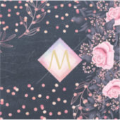 Marine Roze Goud Monogram Cadeaus Meisjesachtig Bl Sticker (Voorkant)