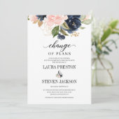 Marine Roze Gouden Bloemige Bloesem Wijziging van Kaart (Staand voorkant)