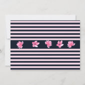 Marine & Roze Huwelijksdetail Kaart (Achterkant)