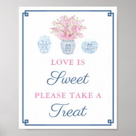 Marine Roze Love Is Sweet Take A Treat Bruiloftsfe Poster