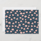 Marine Roze Tuin Bloem Aangepaste Bruidsdouche Bedankkaart (Achterkant)