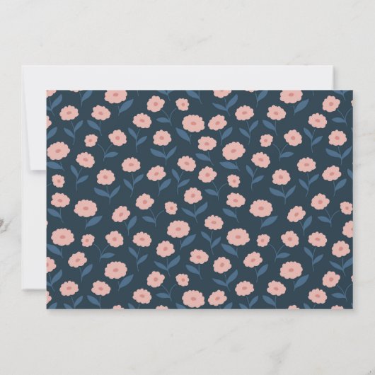 Marine Roze Tuin Bloem Aangepaste Bruidsfeest Bedankkaart (Achterkant)