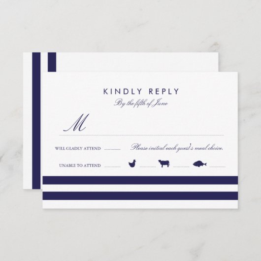 Marine RSVP & Menu (Voorkant / Achterkant)