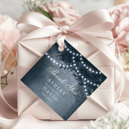 Marine rustieke boom luifel lichten Woodland bruil Bedankjes Labels