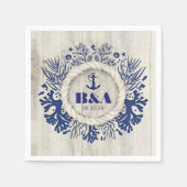 Marine rustieke Driftwood strand bruiloft Servetten (Voorkant)