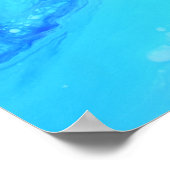 Marine saffierblauw water vloeibare marmeren kunst poster (Hoek)
