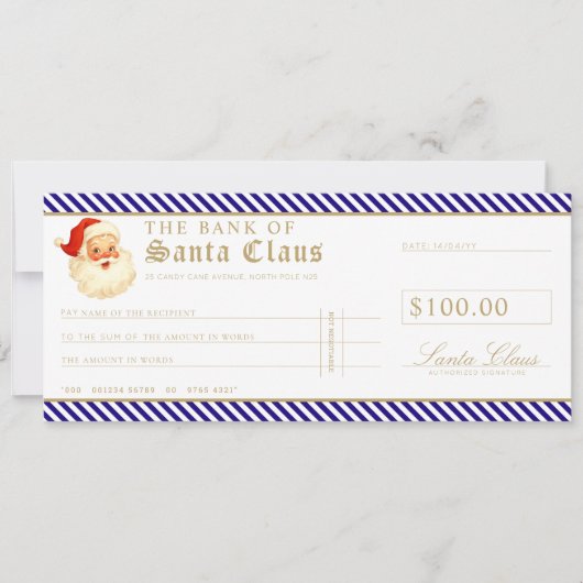 Marine Santa Cheque Cadeaubon Card Kaart (Voorkant)