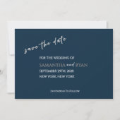 Marine Save the Date met Metallic Zilver (Voorkant)