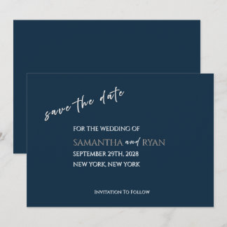 Marine Save the Date met Metallic Zilver