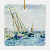 Marine Scene Boats bij Venice Keramisch Ornament (Achterkant)